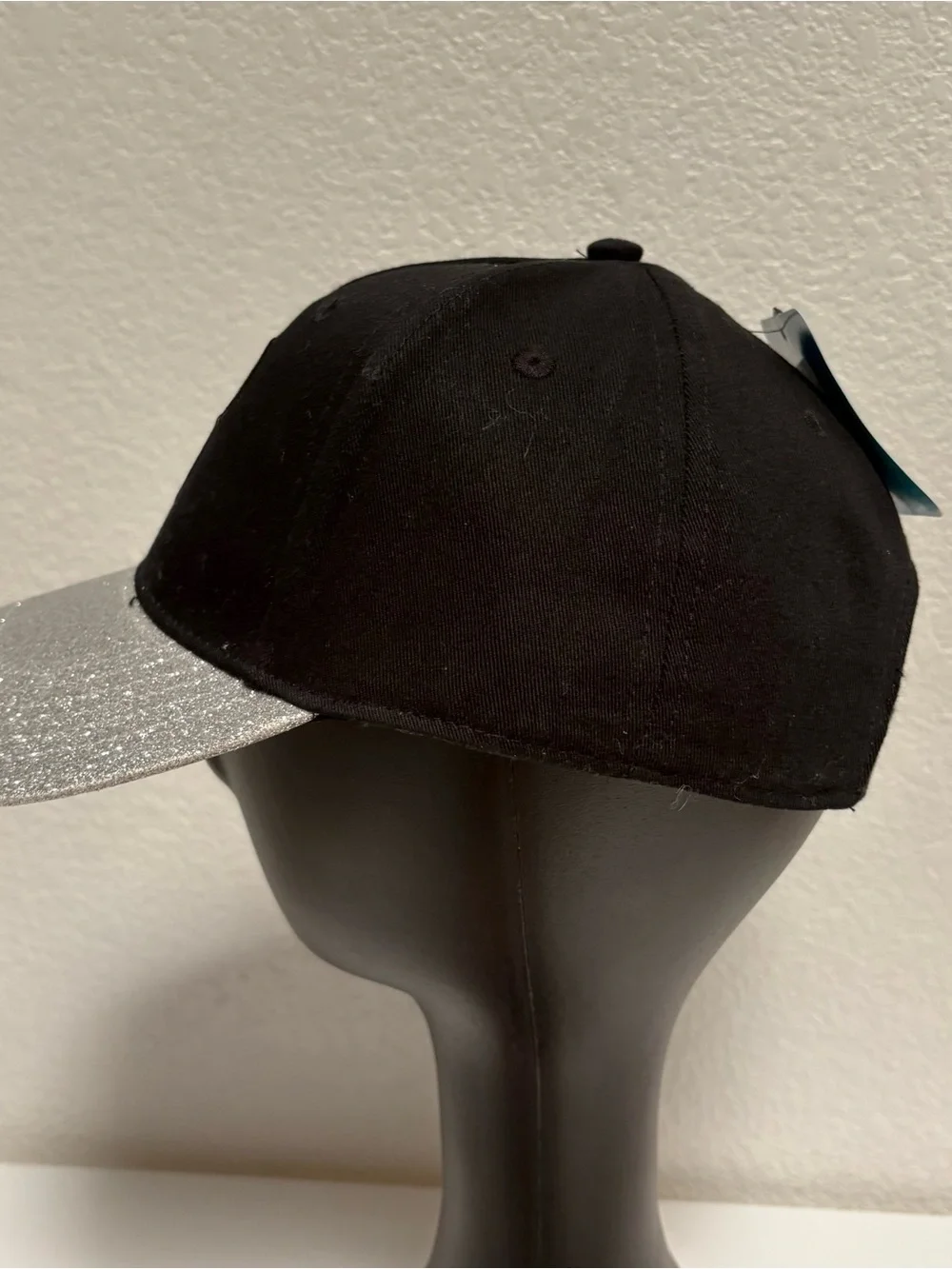 Disney Black Cap with Silver Glitter Mouse Emblem